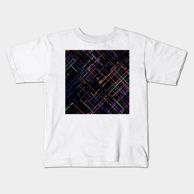 Criss-cross Pattern, Multi-colored Kids T-Shirt by lyle58